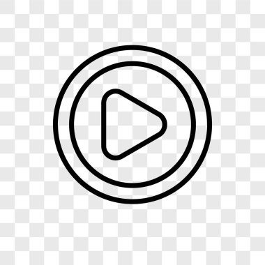 Saydam arka plan üzerinde Video oyuncu logo kavramı izole video oynatıcı vektör simgesi