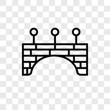 Saydam arka plan üzerinde köprü logo kavramı izole köprü vektör simgesi