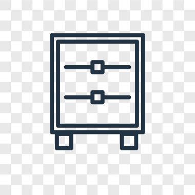 Saydam arka plan üzerinde kabine logo kavramı izole kabine vektör simgesi