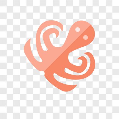 Saydam arka plan üzerinde ahtapot logo kavramı izole ahtapot vektör simgesi