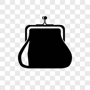 Saydam arka plan üzerinde çanta logo kavramı izole çanta vektör simgesi