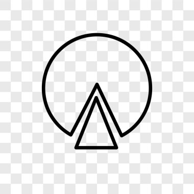 Saydam arka plan üzerinde pasta grafik logo kavramı izole pasta grafiği vektör simgesi