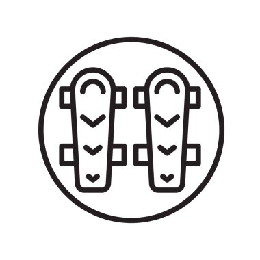 Shin muhafızları simge vektör, beyaz arka plan üzerinde izole Shin şeffaf işareti, doğrusal spor simgeleri korur.