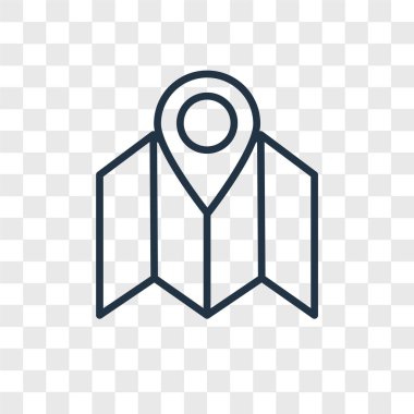 Şeffaf arka plan, harita logo kavramı izole vektör simge göster