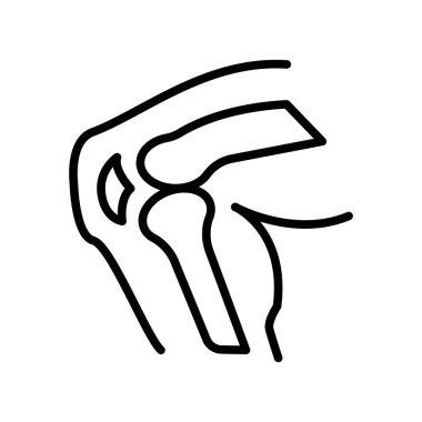 Beyaz arka plan, diz şeffaf işareti, çizgi ve anahat öğelerini lineer tarzda izole diz simge vektör