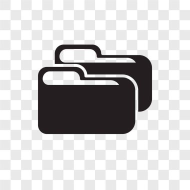 Saydam arka plan üzerinde klasör logo kavramı izole klasör vektör simgesi