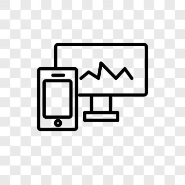 Saydam arka plan üzerinde duyarlı logo kavramı izole duyarlı vektör simgesi