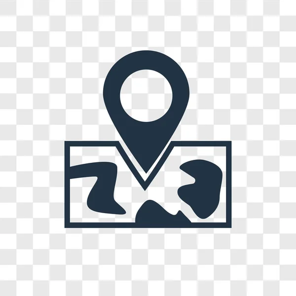 Map vector icon isolated on transparent background, Map logo concept