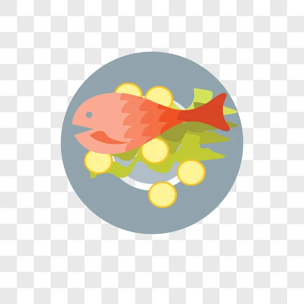Saydam Arka Plan Üzerinde Balık Gıda Logo Kavramı Izole Balık — Stok Vektör
