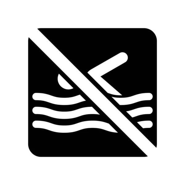 Nem Úszás Ikon Vektor Elszigetelt Fehér Háttér Úszás Átlátszó Jele — Stock Vector
