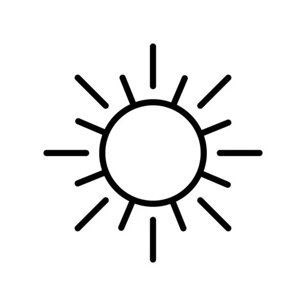 Вектор Значка Сонця Ізольовано Білому Тлі Знак Сонячної Прозорості Лінія — стоковий вектор