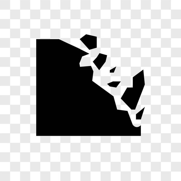Падение скалы вектор значок изолирован на прозрачном фоне, Падающие камни концепция логотипа
