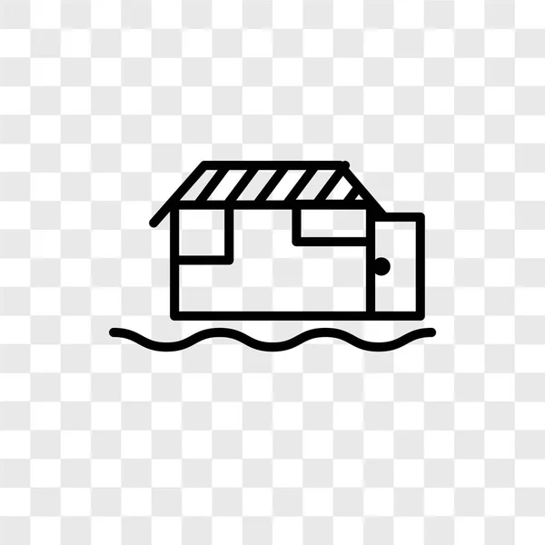 Houseboat Icona Vettoriale Isolato Sfondo Trasparente Houseboat Concetto Logo — Vettoriale Stock