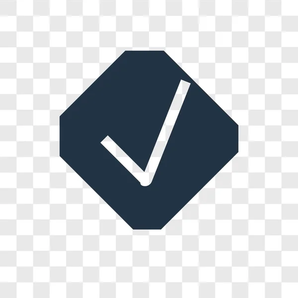 Проверенный Векторный Значок Изолирован Прозрачном Фоне Проверено Понятие Логотипа — стоковый вектор