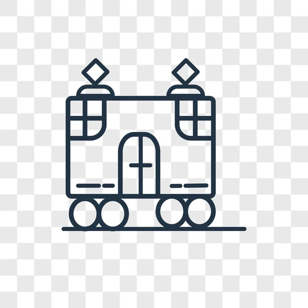 电车矢量图标隔离在透明背景 电车徽标概念 — 图库矢量图片