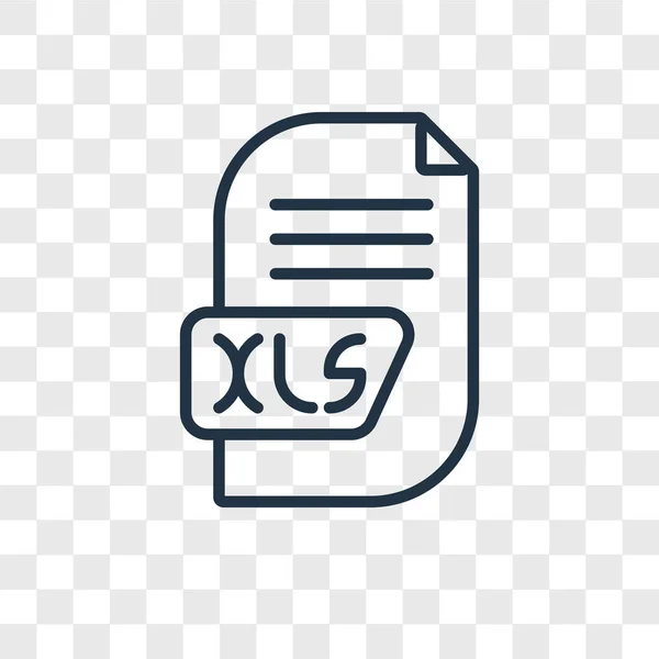 Icône Vectorielle Xls Isolée Sur Fond Transparent Concept Logo Xls — Image vectorielle