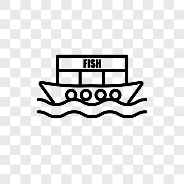 Ícone Vetorial Houseboat Isolado Fundo Transparente Conceito Logotipo Houseboat — Vetor de Stock