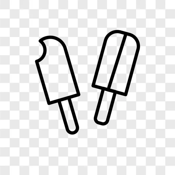 Popsicle Wektor Ikona Białym Tle Przezroczystym Tle Koncepcja Logo Popsicle — Wektor stockowy