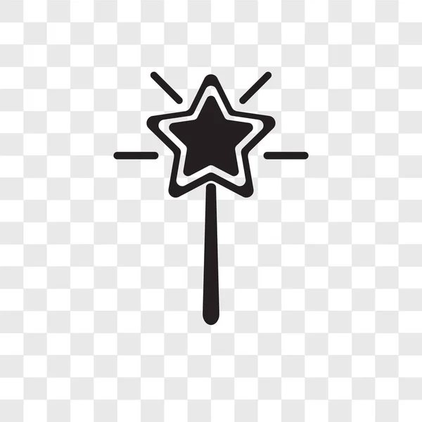 魔法の杖ベクトルのアイコンが透明な背景 魔法の杖のロゴの概念に分離 — ストックベクタ