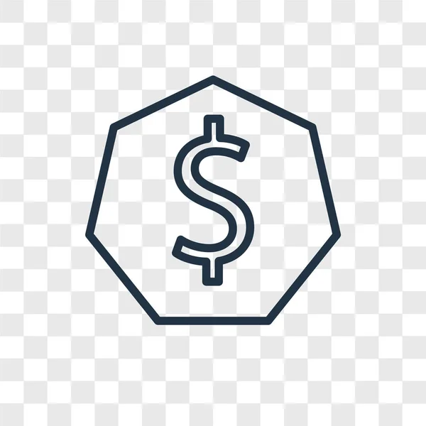 Dollar Vector Icon Isolated Transparent Background Dollar Logo Concept — Stock Vector