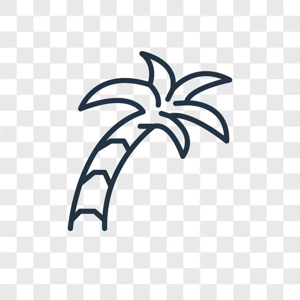 Palm Boom Vector Pictogram Geïsoleerd Transparante Achtergrond Palm Tree Logo — Stockvector