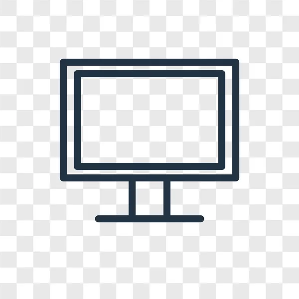 Monitor Vektor Symbol Isoliert Auf Transparentem Hintergrund Monitor Logo Konzept — Stockvektor