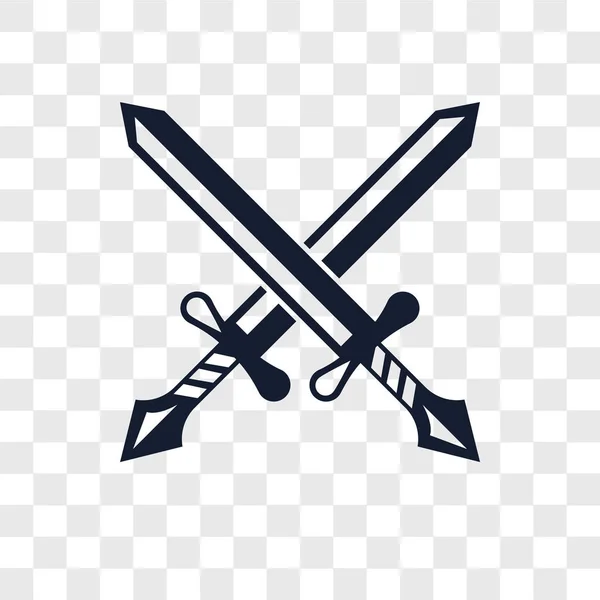 Schwerter Vektor Symbol Isoliert Auf Transparentem Hintergrund Schwerter Logo Konzept — Stockvektor
