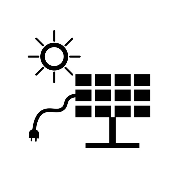 Vetor Ícone Plugue Solar Isolado Fundo Branco Placa Transparente Plugue —  Vetores de Stock