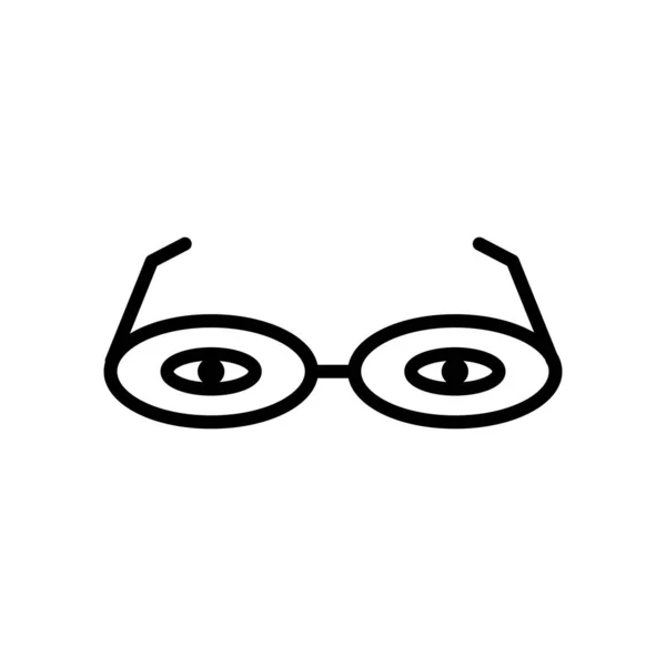 Glasögon Ikonen Vektor Isolerad Vit Bakgrund Glasögon Transparent Skylt Linje — Stock vektor