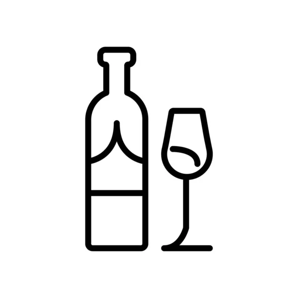 Víno Ikona Vektor Izolovaných Bílém Pozadí Víno Transparentní Znamení Čáry — Stockový vektor