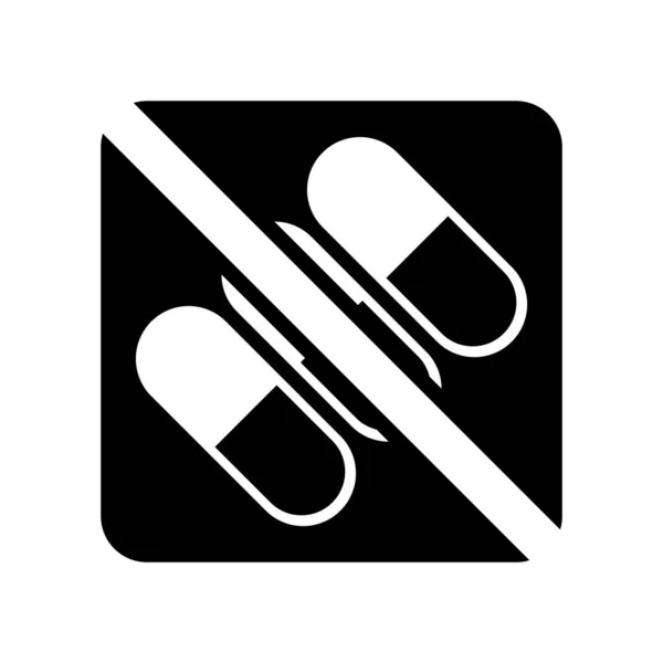 Kein Medikamentensymbolvektor Isoliert Auf Weißem Hintergrund Kein Medikamentenzeichen Transparent — Stockvektor