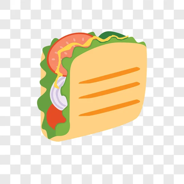 Saydam Arka Plan Üzerinde Taco Logo Kavramı Izole Taco Vektör — Stok Vektör
