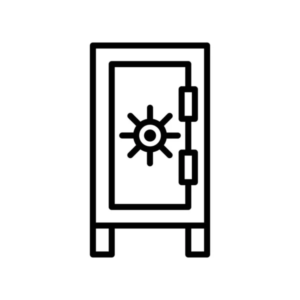 保险箱图标矢量在白色背景 保险箱透明符号 线条和轮廓元素的线性样式中被隔离 — 图库矢量图片