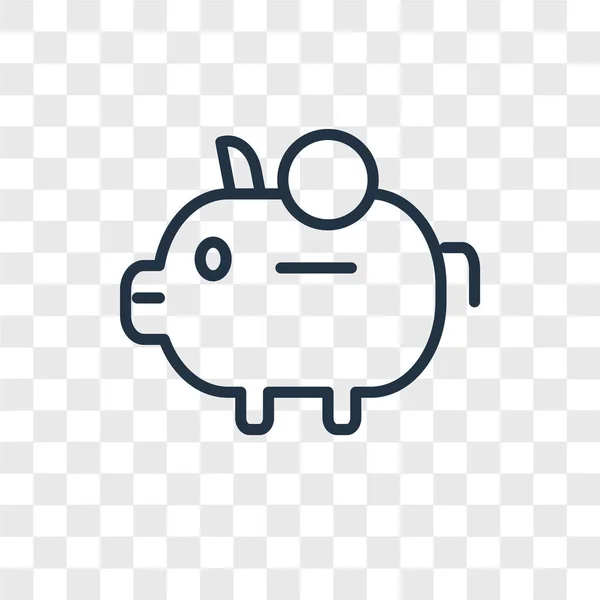 Piggy Bank Vector Icon Isolated Transparent Background Piggy Bank Logo — Stock Vector