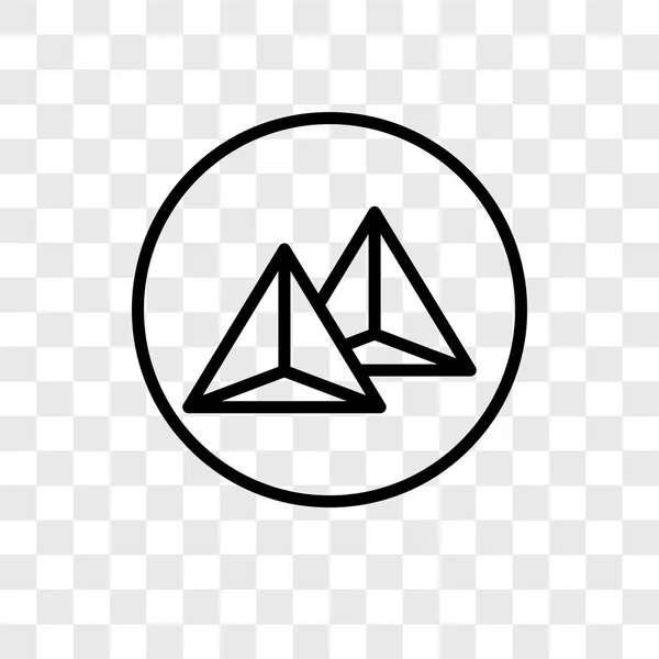 Piramida Wektor Ikona Białym Tle Przezroczystym Tle Koncepcja Logo Piramidy — Wektor stockowy
