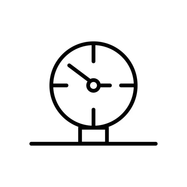 白い背景で隔離壁時計アイコン ベクトル壁掛け時計で直線的なスタイルで透明な記号 線およびアウトライン要素 — ストックベクタ