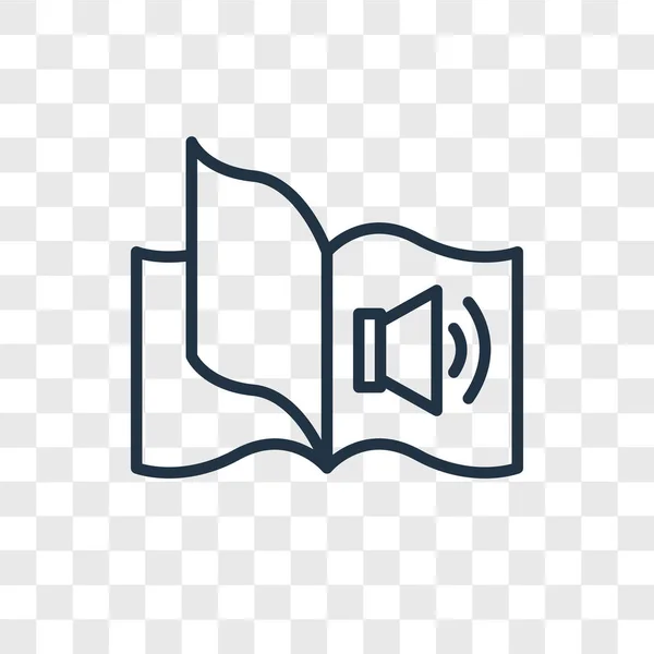 Saydam Arka Plan Üzerinde Sesli Kitap Logo Kavramı Izole Audiobook — Stok Vektör