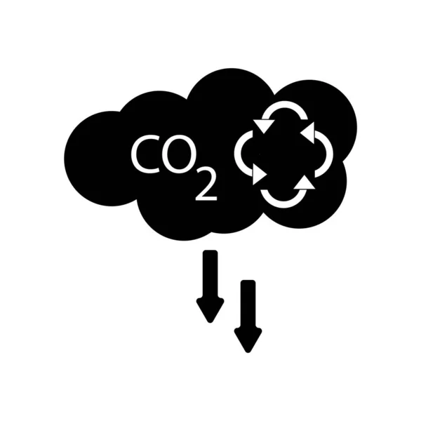 Co2 Icon Vector Isolated White Background Co2 Transparent Sign Black — Stock Vector