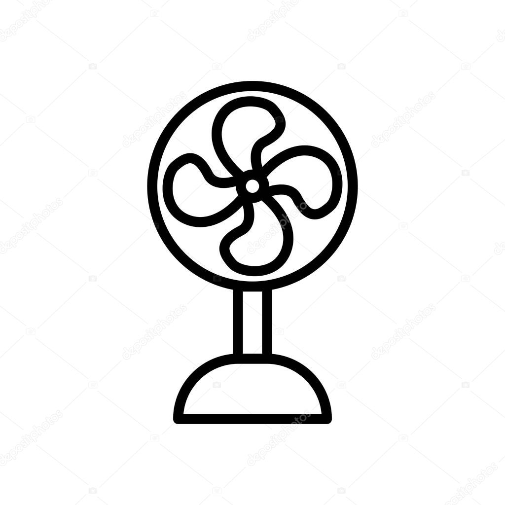 Fan icon vector isolated on white background, Fan transparent sign , line and outline elements in linear style