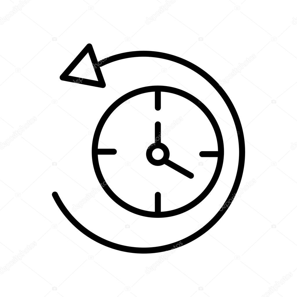 Anti clockwise icon vector isolated on white background, Anti clockwise transparent sign , line and outline elements in linear style