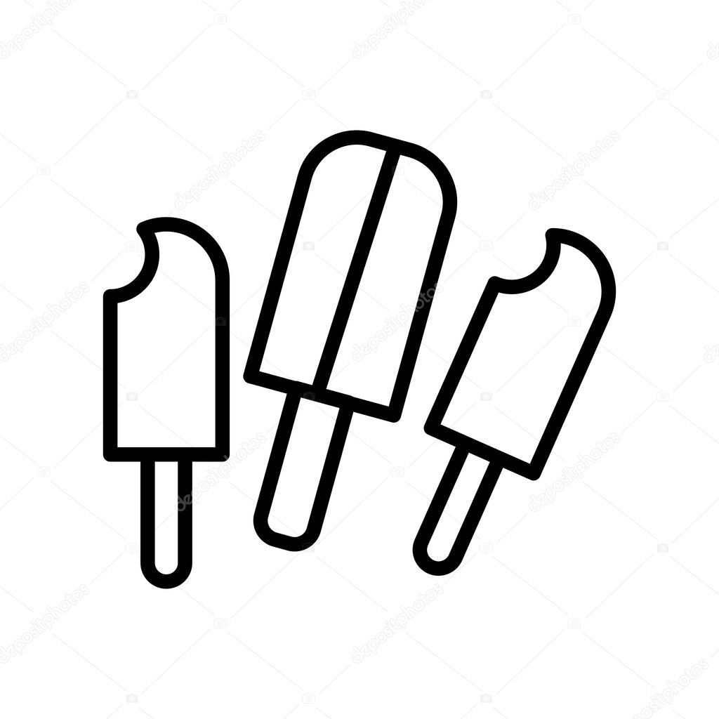 Popsicle icon vector isolated on white background, Popsicle transparent sign , line and outline elements in linear style