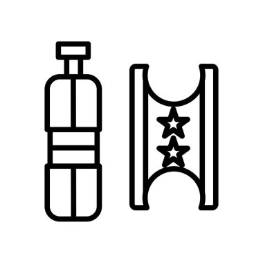 Beyaz arka plan, Bilet şeffaf işareti, çizgi ve anahat öğelerini lineer tarzda izole bilet simge vektör