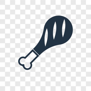 Saydam arka plan üzerinde tavuk bacak logo kavramı izole tavuk bacak vektör simgesi