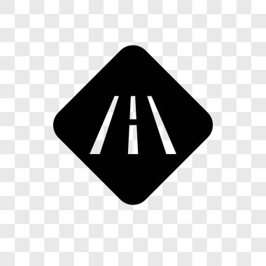 Saydam arka plan üzerinde yol logo konsepti izole yol vektör simgesi