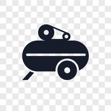 Saydam arka plan üzerinde kompresör logo kavramı izole kompresör vektör simgesi