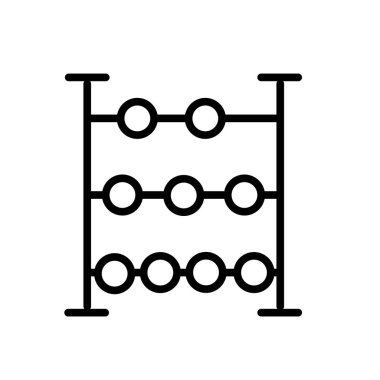 Abaküs simge vektör beyaz arka plan üzerinde Abacus şeffaf işareti, çizgi ve anahat öğelerini lineer tarzda izole