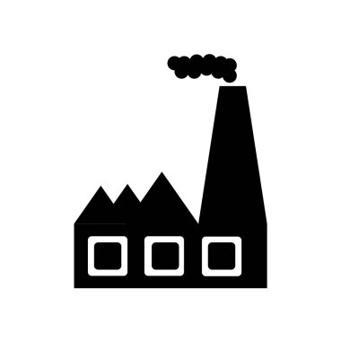 İzole santral simge vektör beyaz zemin üzerine, enerji santrali şeffaf işareti, siyah sembolleri