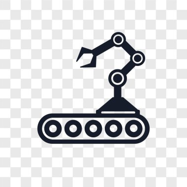 Saydam arka plan üzerinde konveyör logo kavramı izole konveyör vektör simgesi