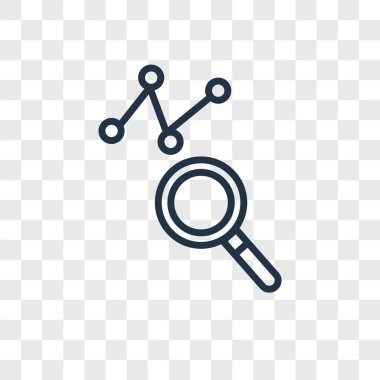 Saydam arka plan üzerinde Analytics logo kavramı izole analytics vektör simgesi