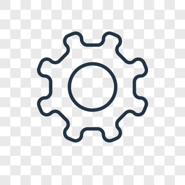 Saydam arka plan üzerinde dişli logo kavramı izole dişli vektör simgesi